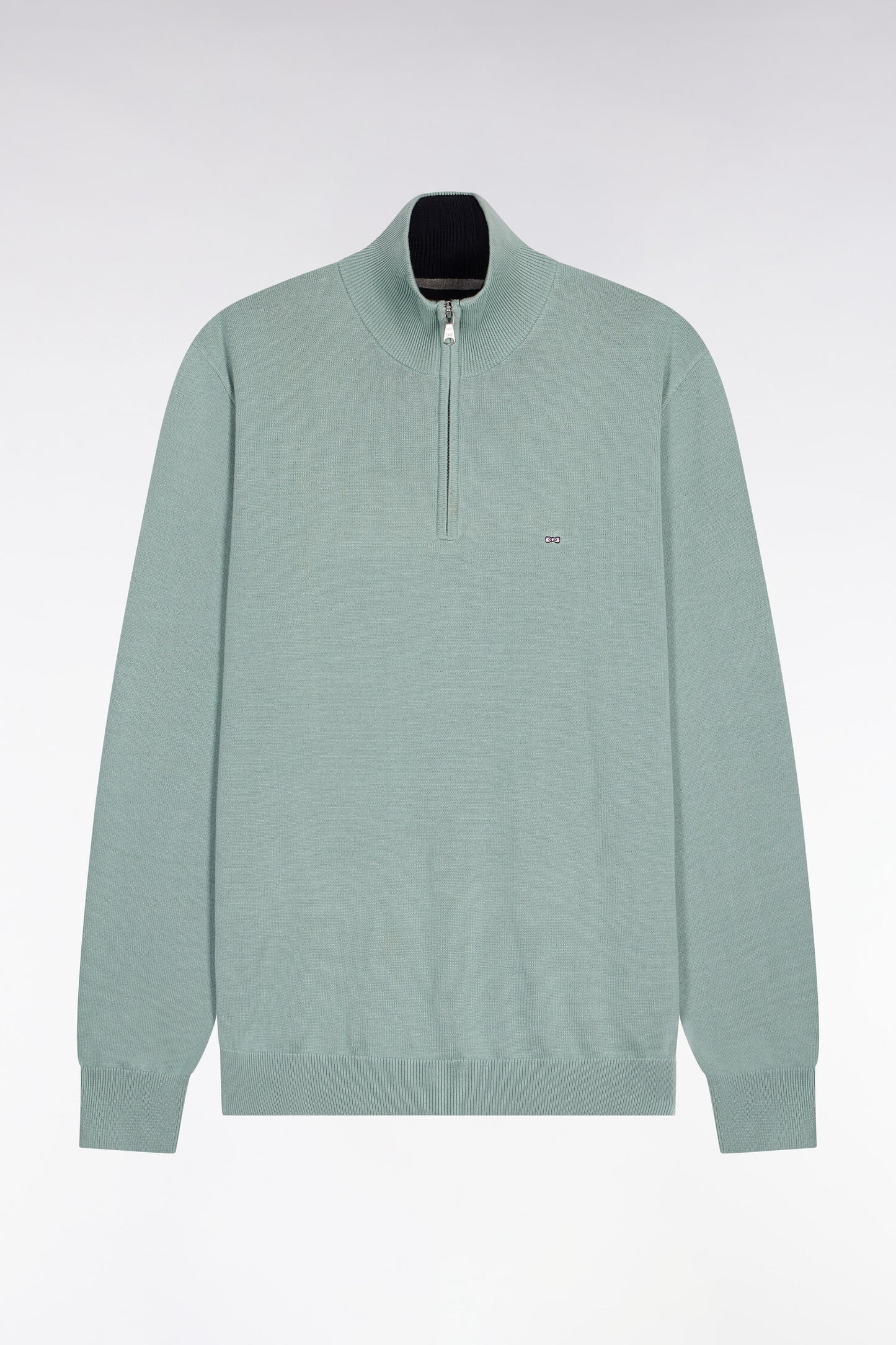 Pull col camionneur en coton vert d'eau