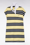 Robe maillot rayée en coton jaune et marine coupe oversized