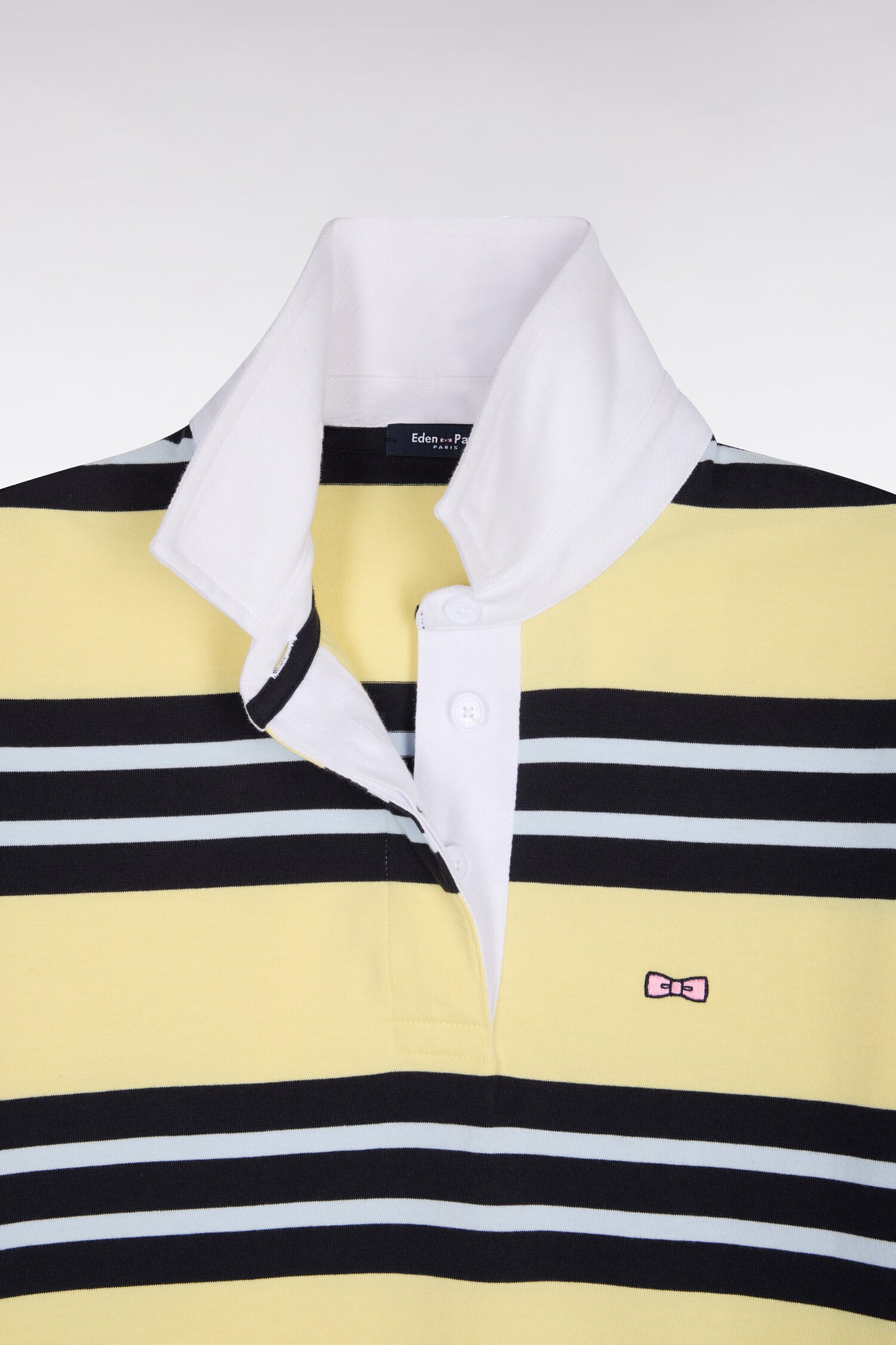 Robe maillot rayée en coton jaune et marine coupe oversized