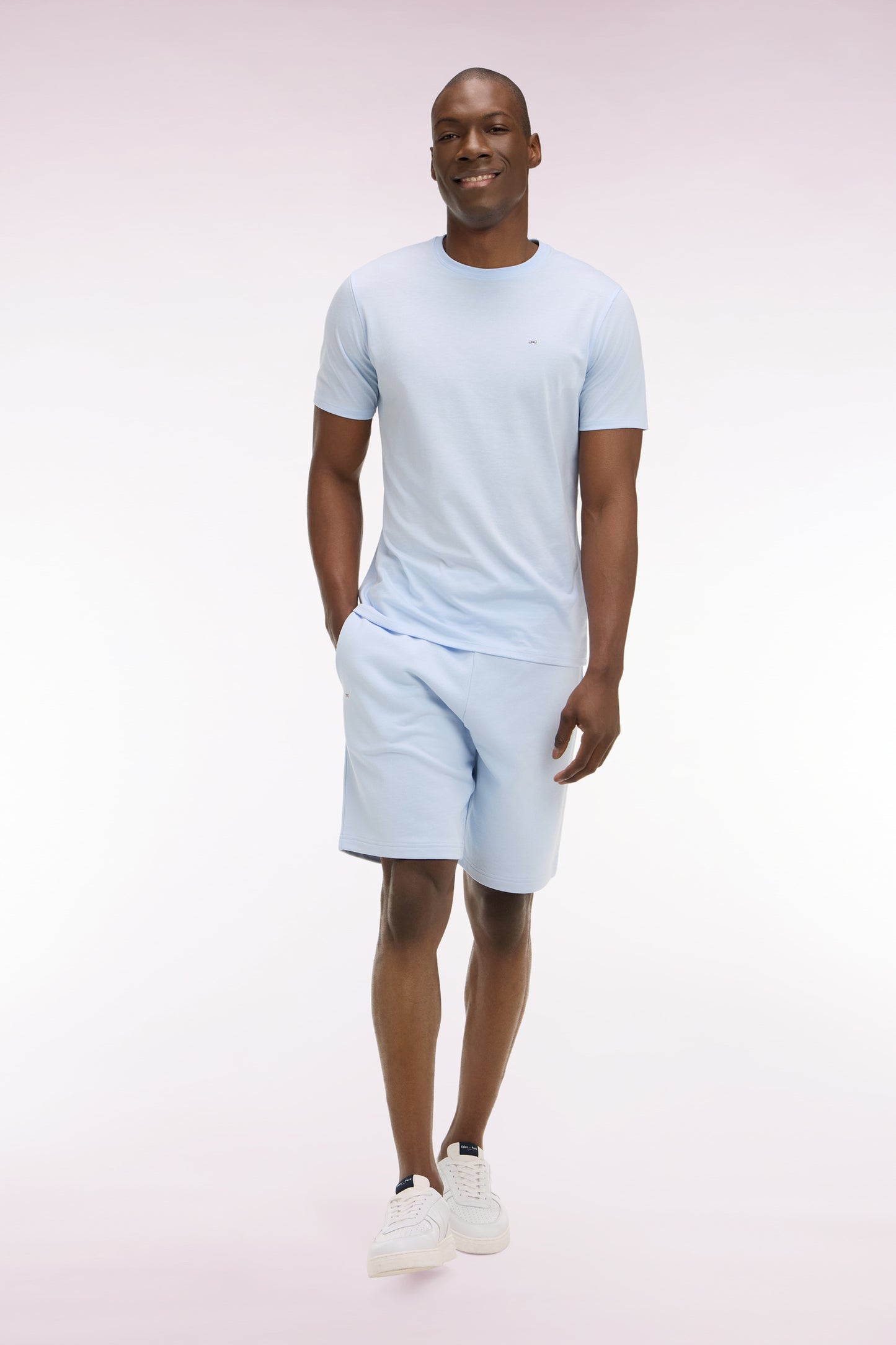 Short en molleton coton ciel