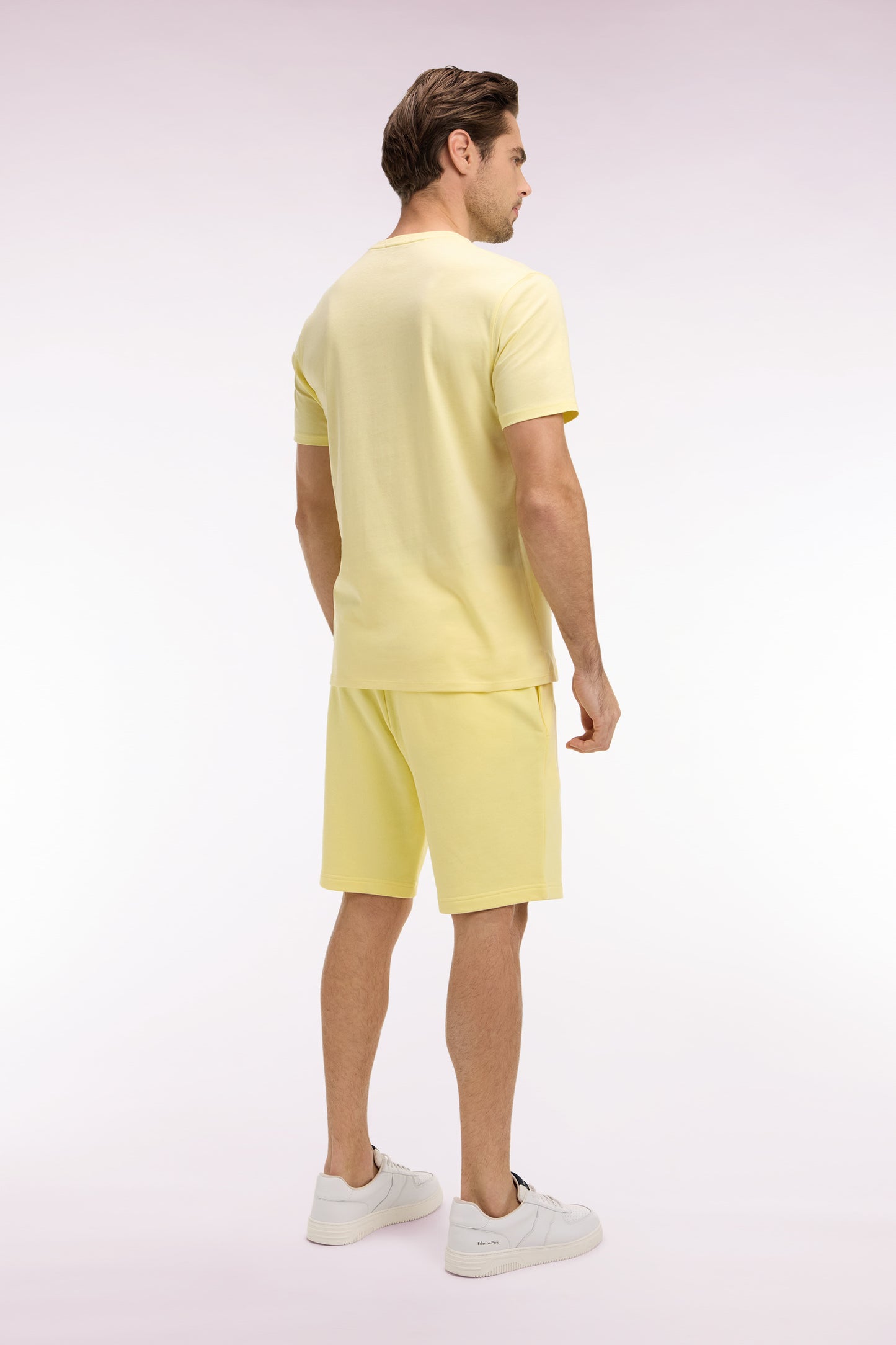 Short en molleton coton jaune clair