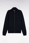 Sweatshirt zippé en molleton coton marine