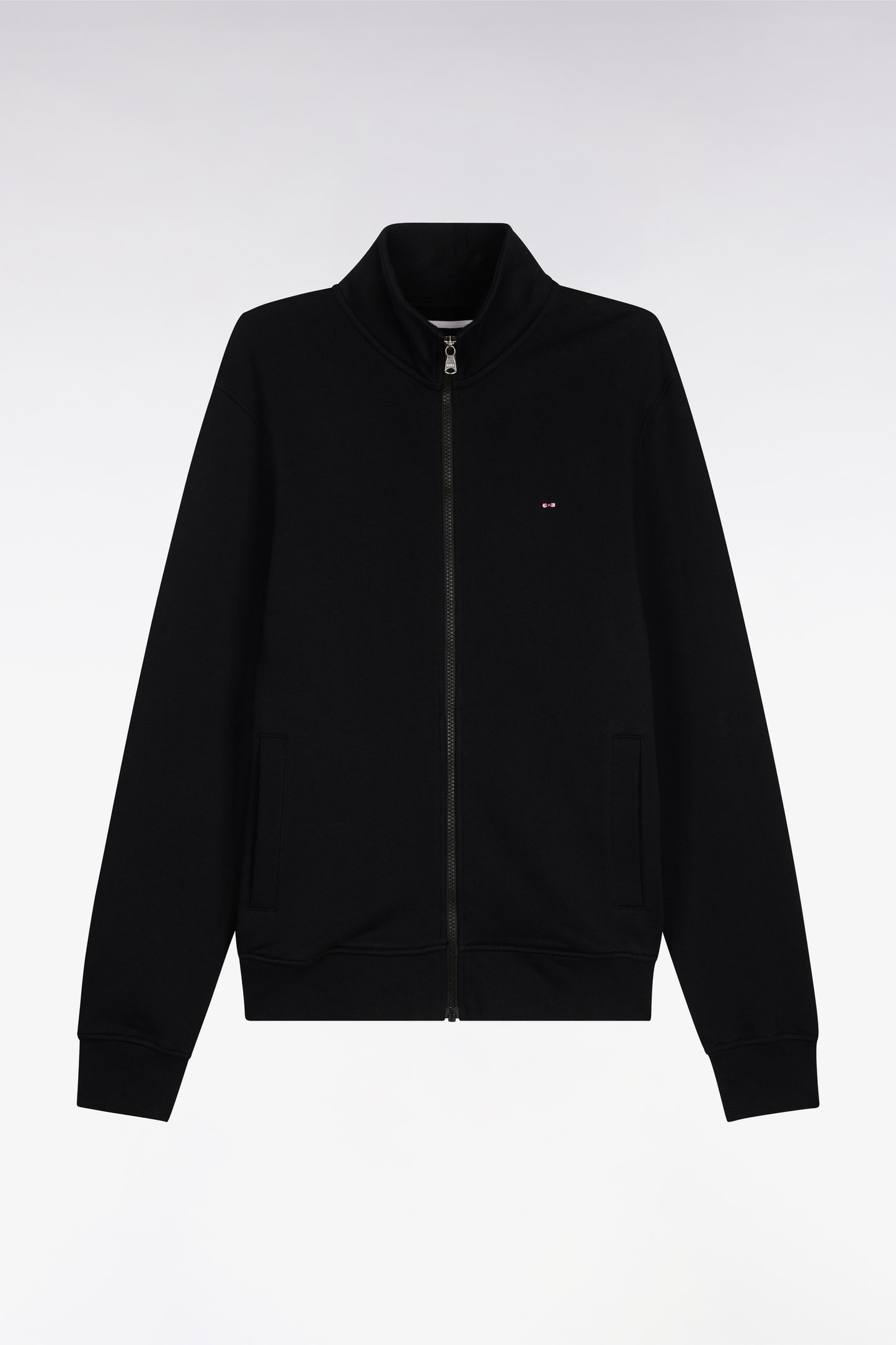 Sweatshirt zippé en molleton coton noir