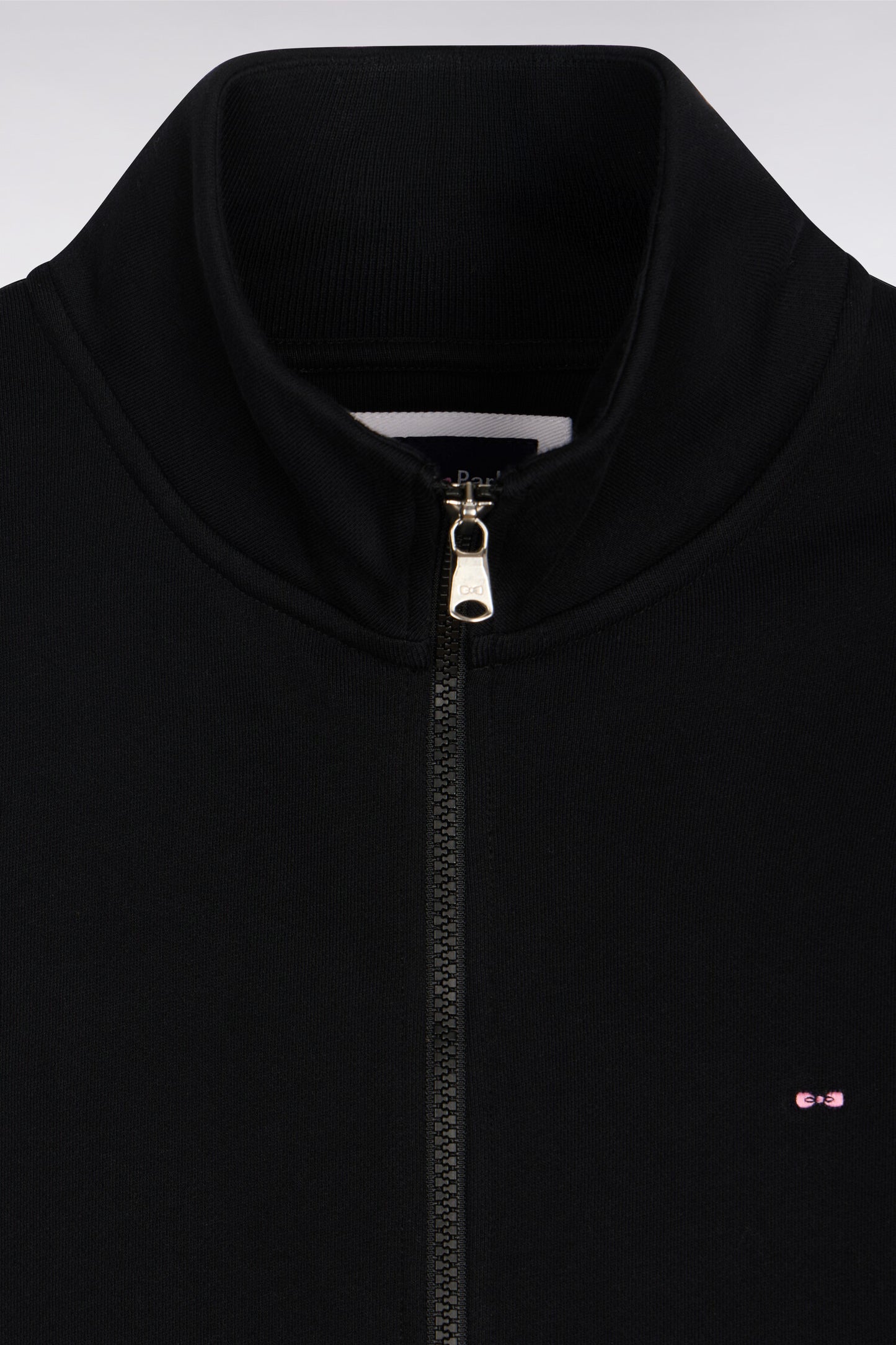 Sweatshirt zippé en molleton coton noir