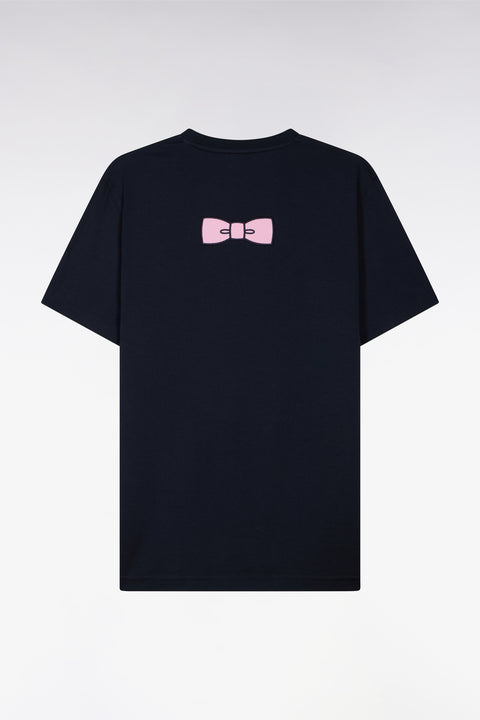 T-shirt à manches courtes en coton Pima marine brodé coupe regular - Image 2