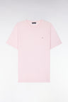 T-shirt à manches courtes en lyocell et coton rose coupe regular