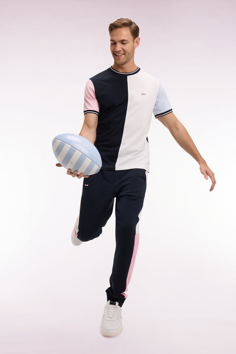 T-shirt à manches courtes en coton colorblock coupe regular - Image 1