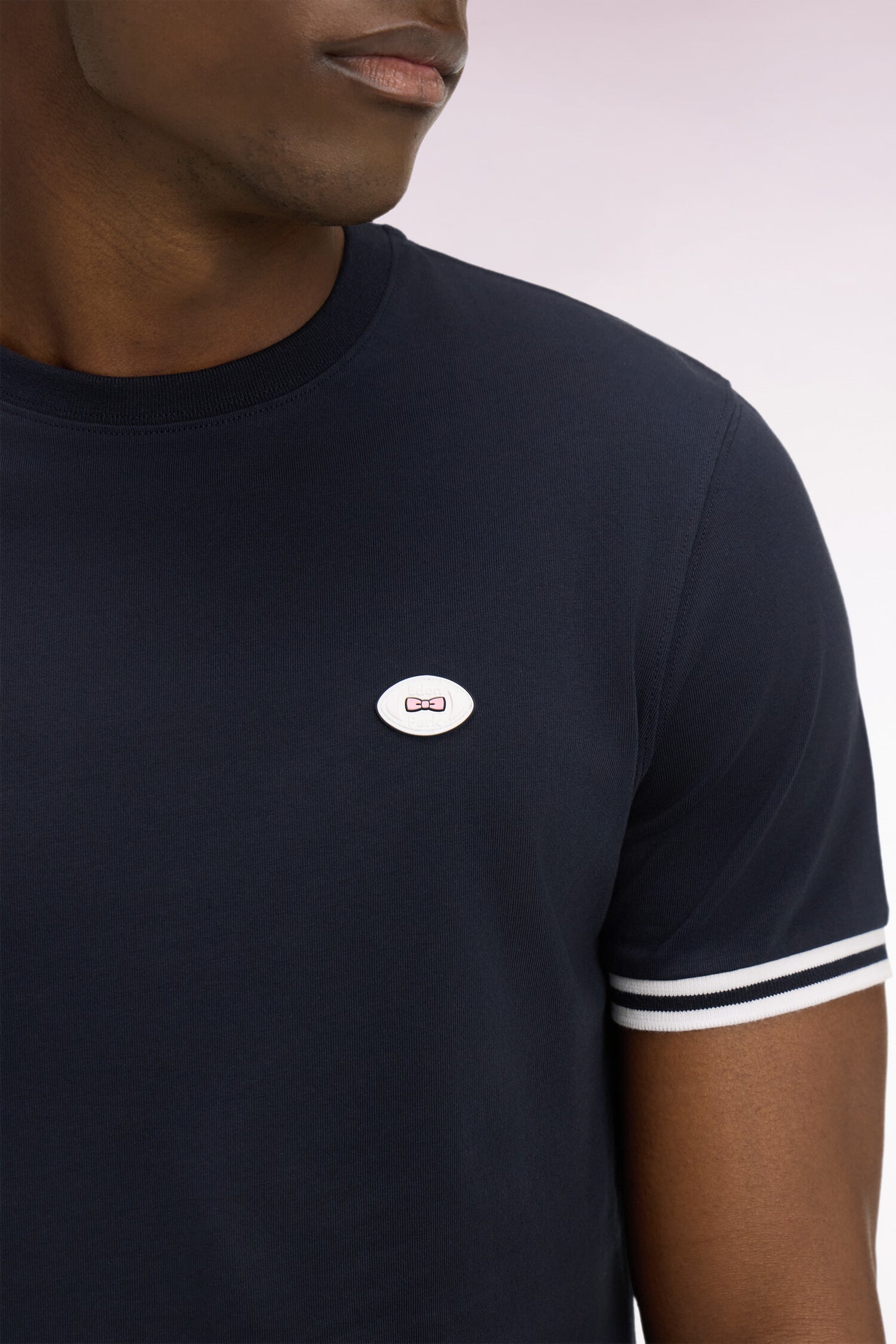 T-shirt à manches courtes en coton marine coupe regular