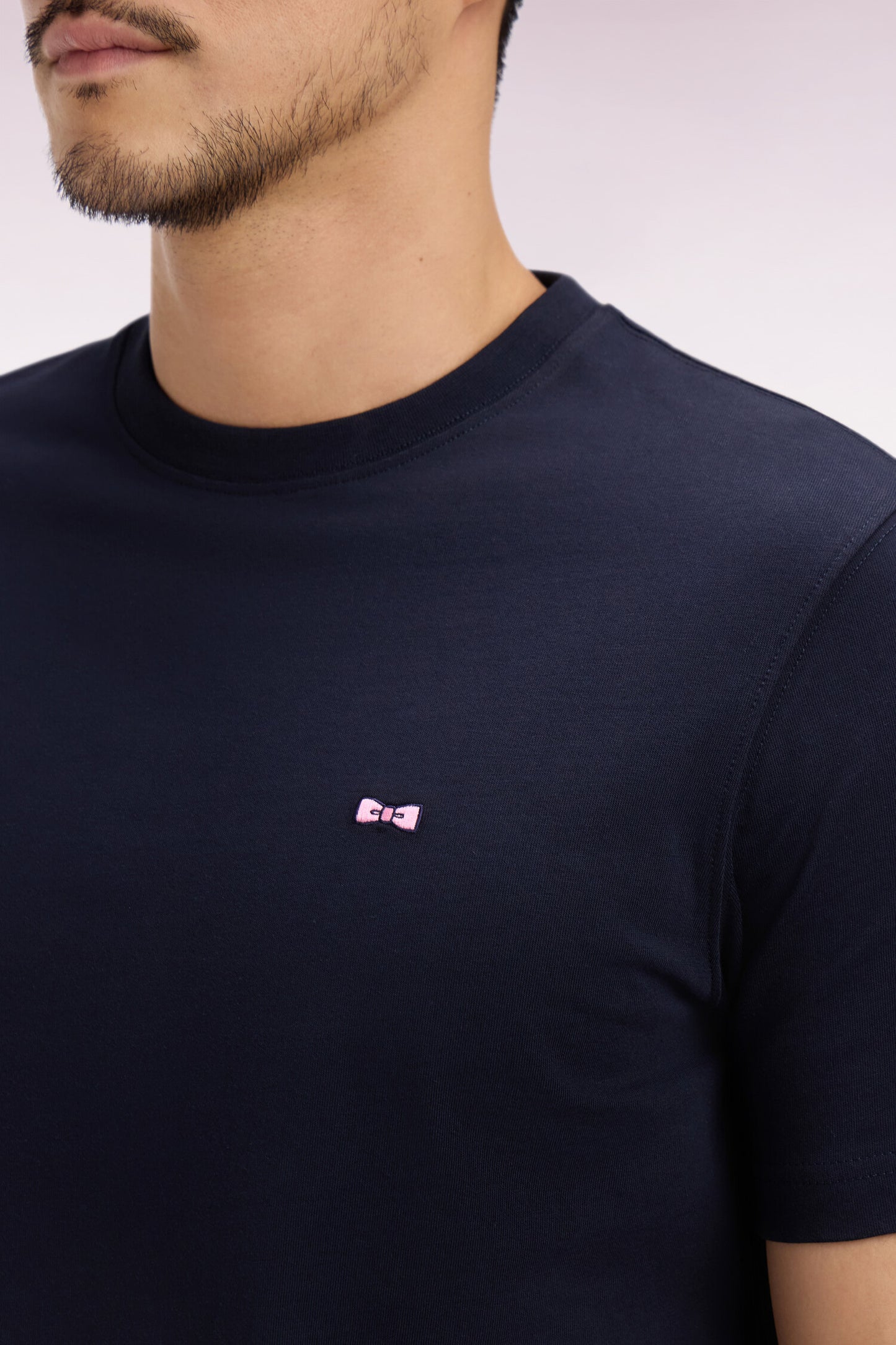 T-shirt à manches courtes marine sérigraphié coupe regular