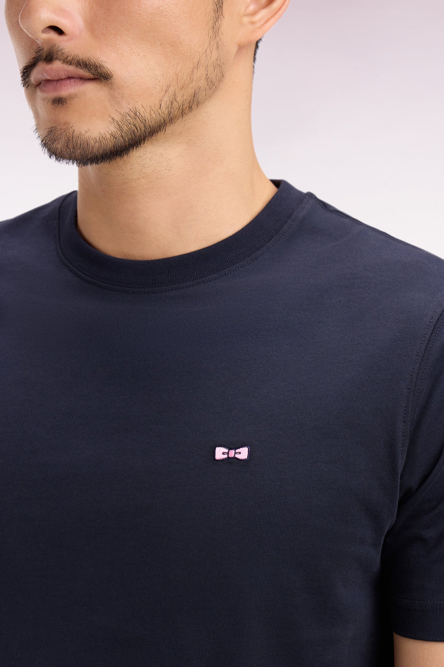 T-shirt à manches courtes marine sérigraphié coupe regular