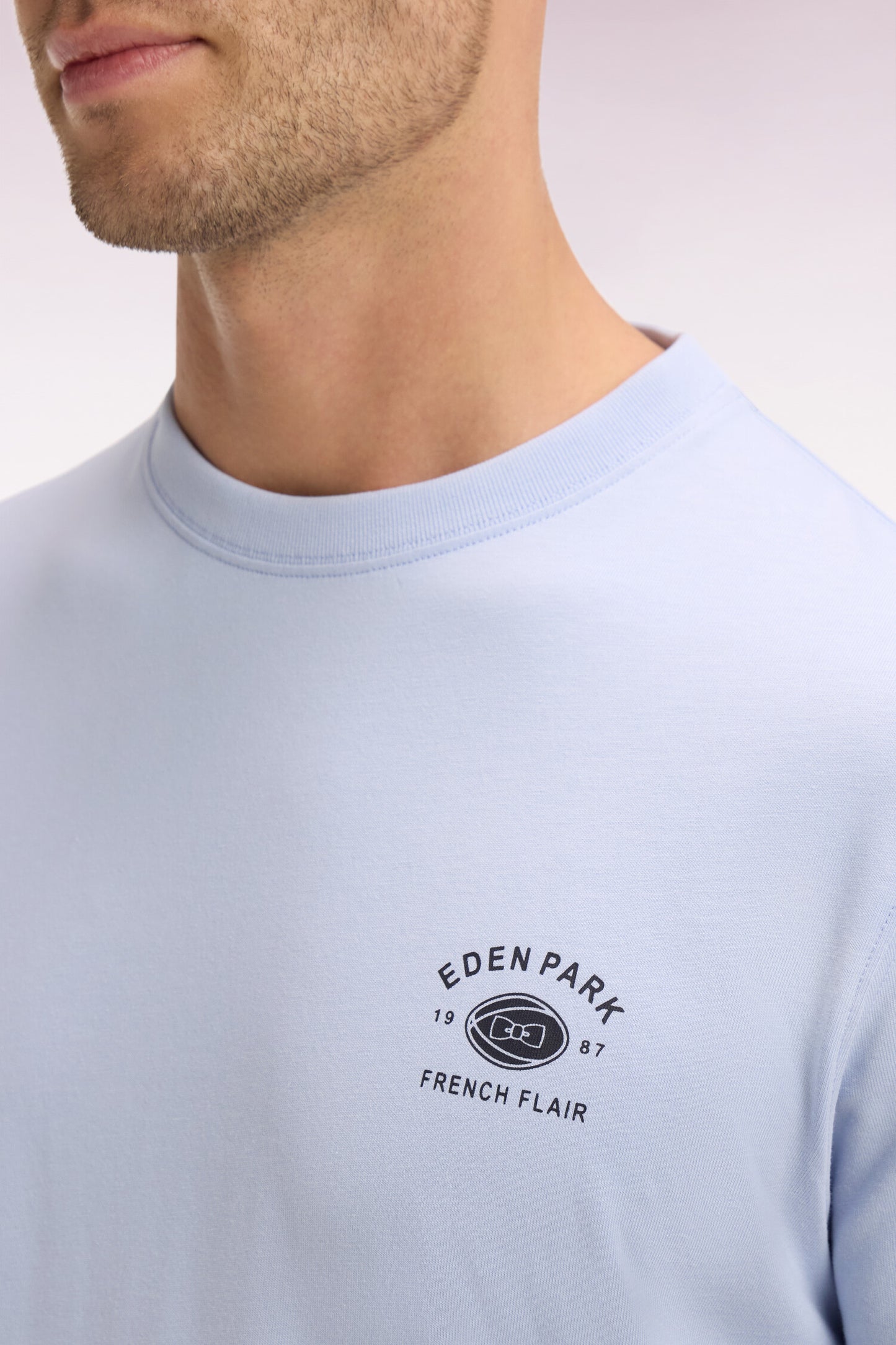 T-shirt à manches courtes sérigraphié gris clair coupe regular