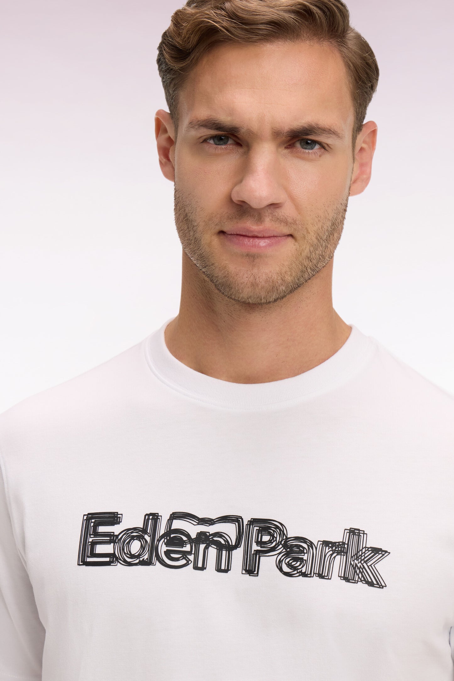 T-shirt à manches courtes en coton blanc sérigraphié coupe regular