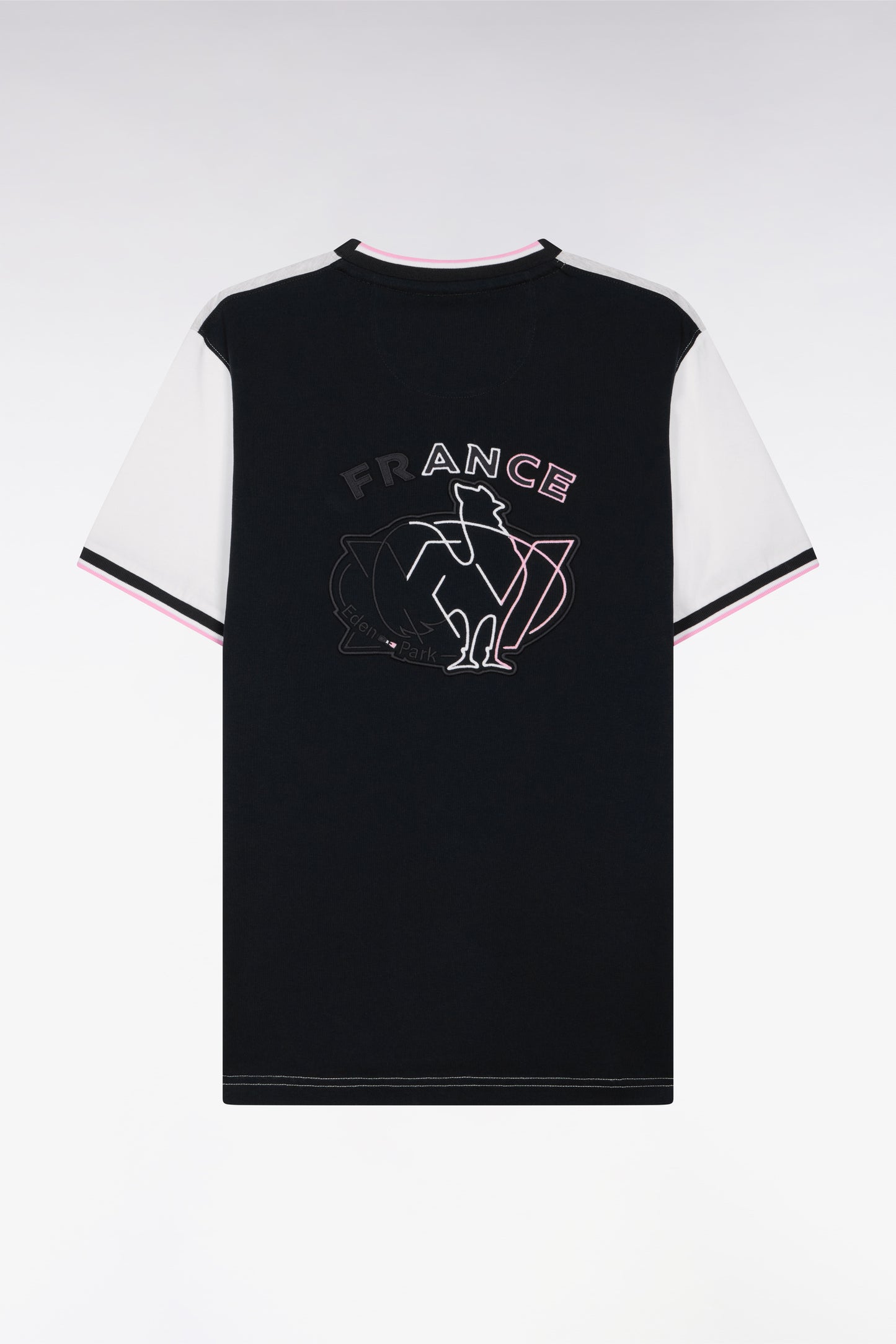 T-shirt XV de France à manches courtes en coton gris brodé coupe regular