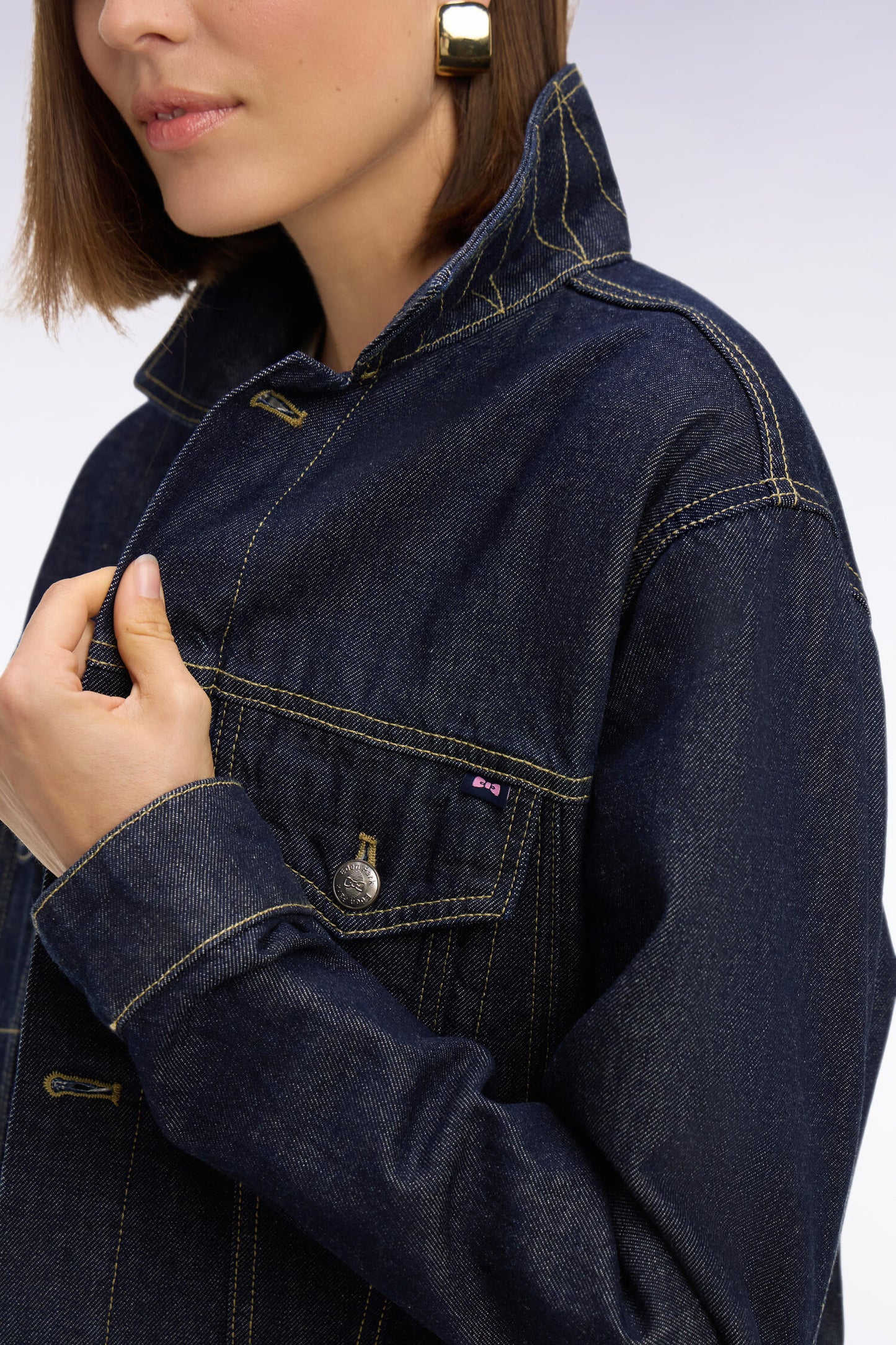 Blouson en denim brut coupe oversized