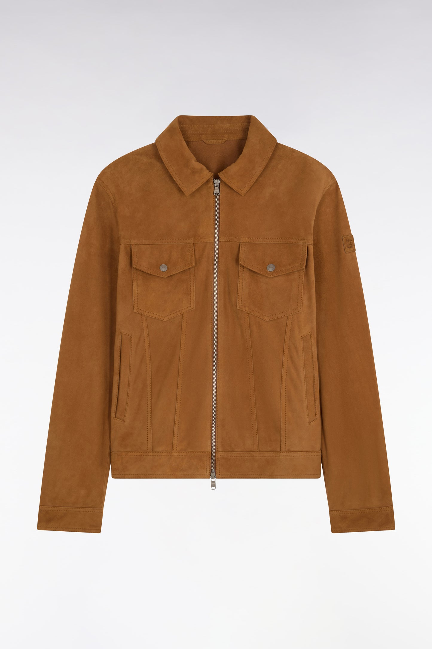 Blouson en daim velours marron
