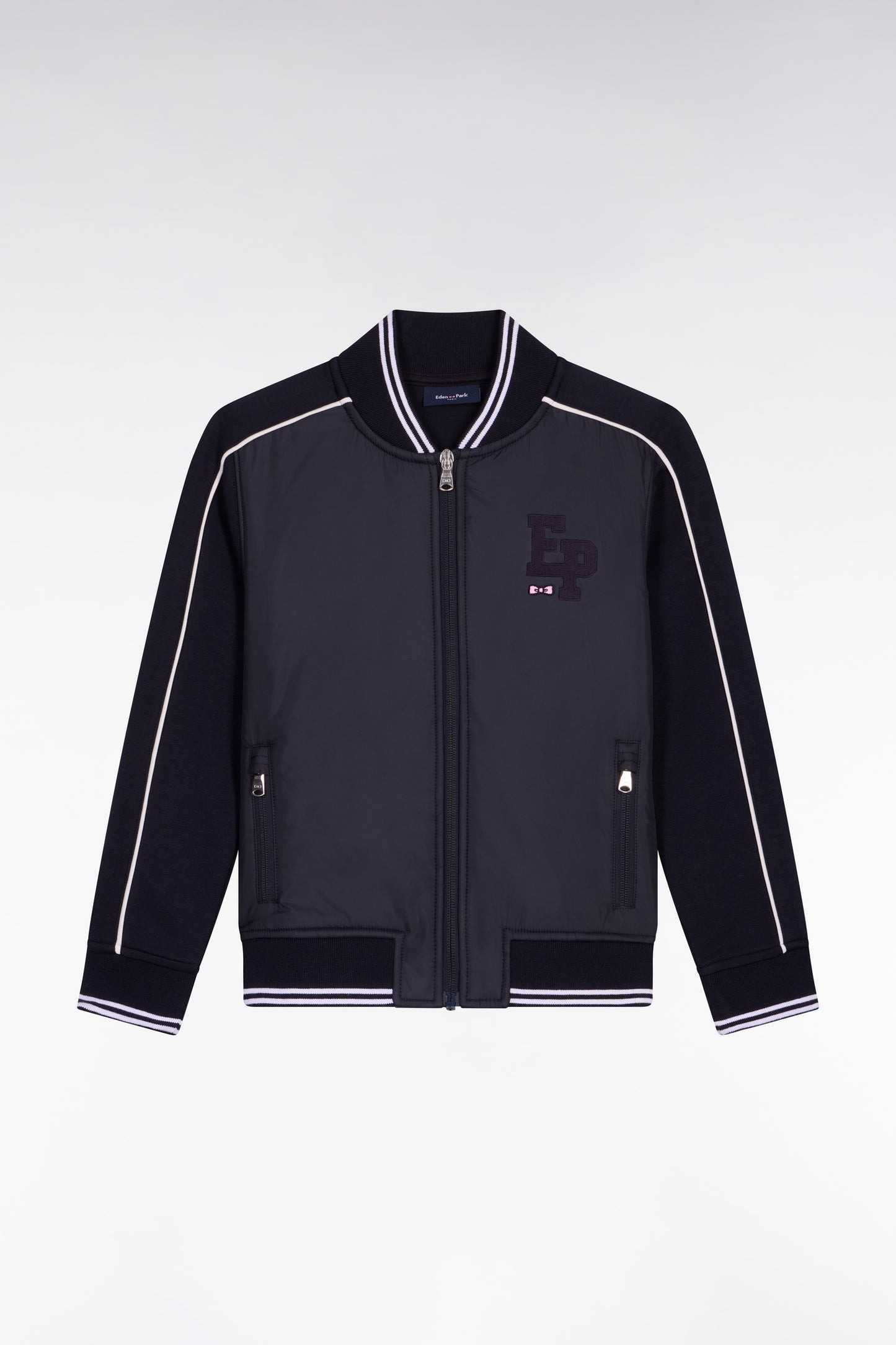 Blouson starter en coton mélangé marine écusson EP