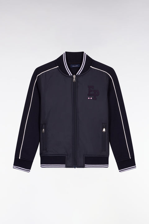 Blouson starter en coton mélangé marine écusson EP - Image 1