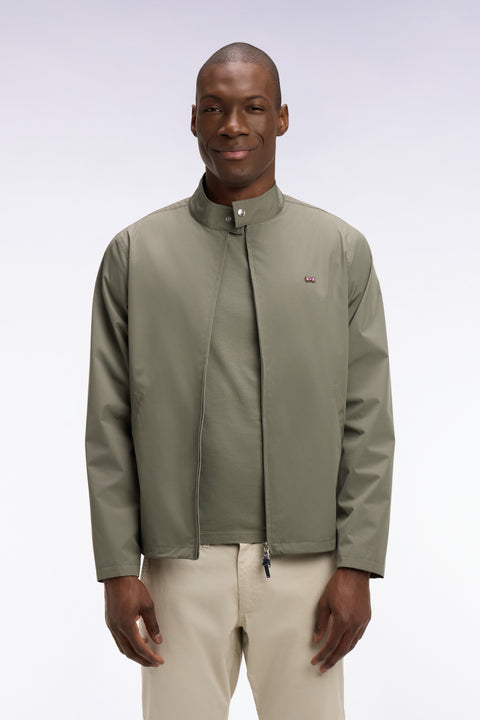 Blouson à col motard en nylon kaki - Image 3