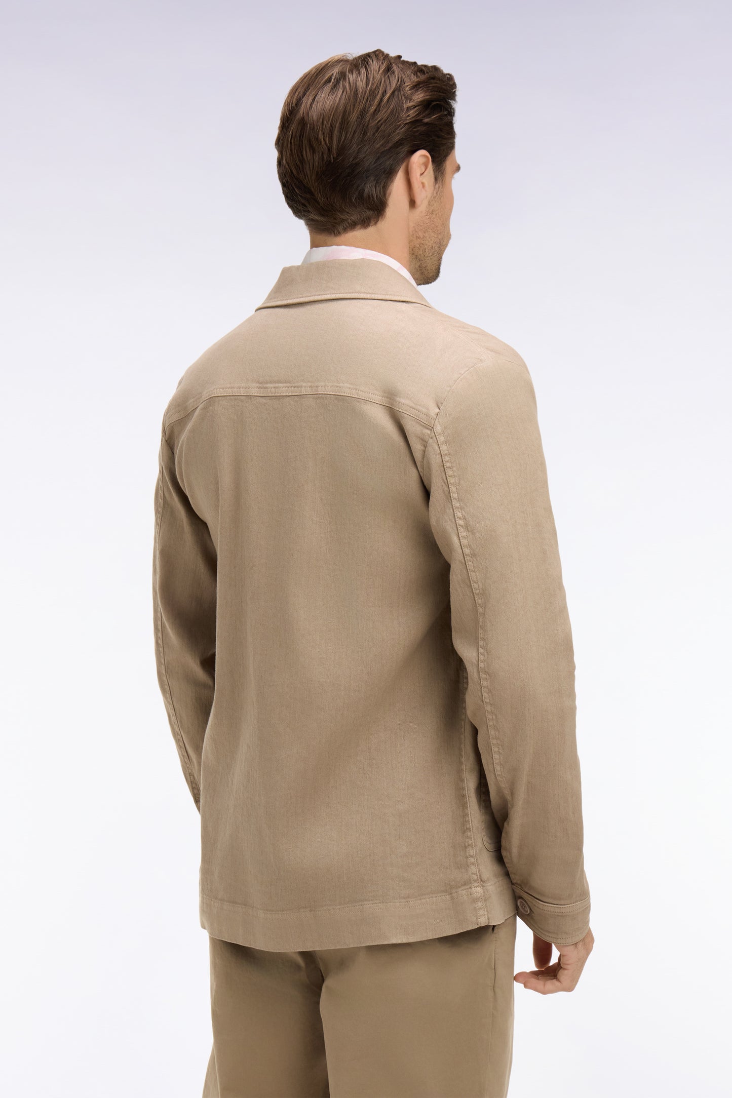 Surchemise en lin et coton beige