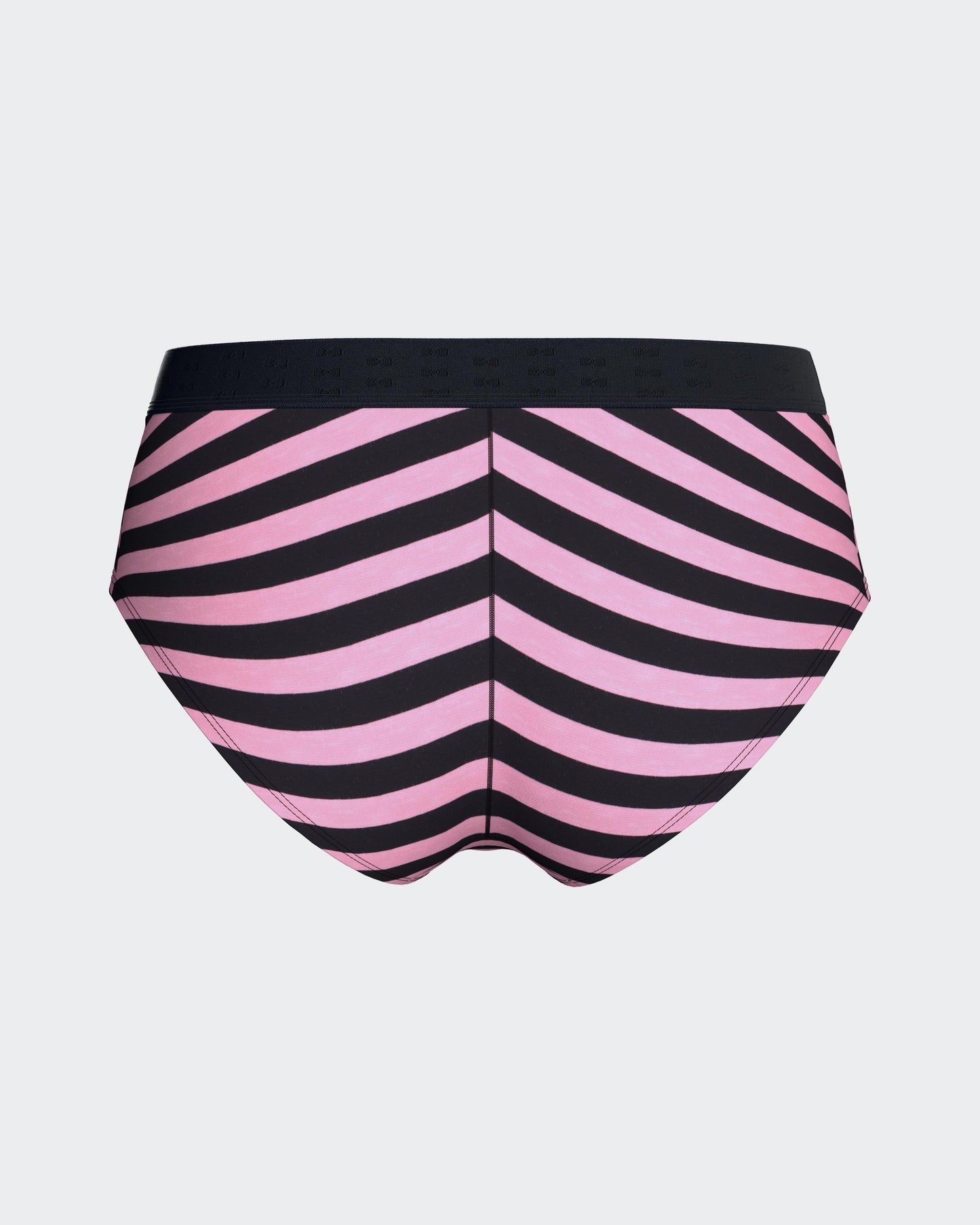 Culotte shorty en coton stretch rayé marine et rose