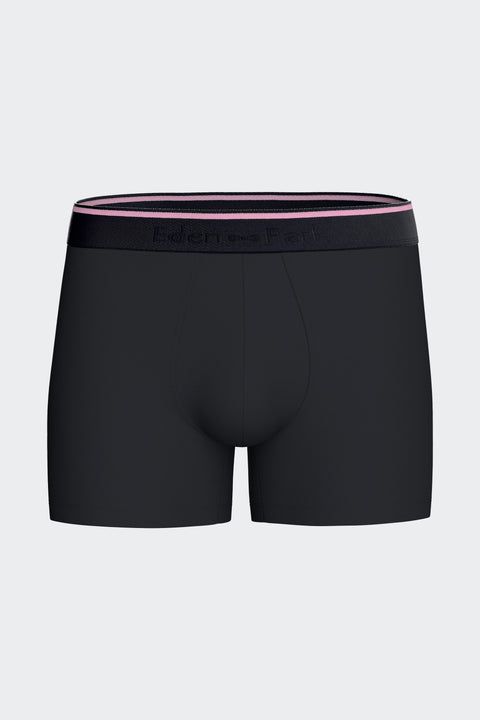 Lot de deux boxers en jersey de coton stretch marine uni et micromotifs - Image 2