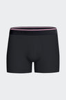Lot de deux boxers en jersey de coton stretch marine uni et micromotifs