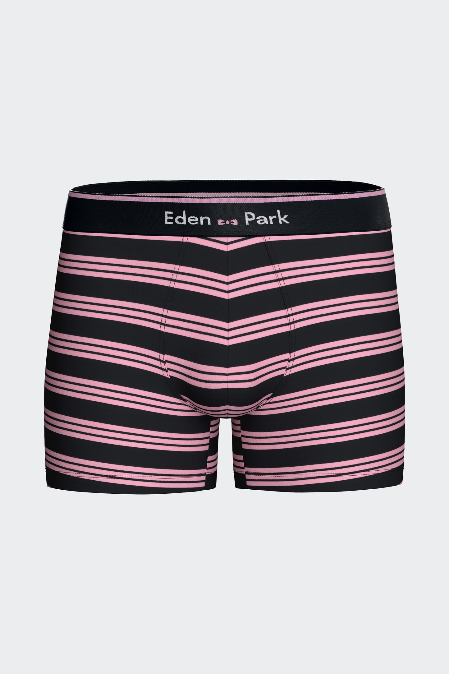 Lot de deux boxers en jersey de coton stretch marine et rose à rayures