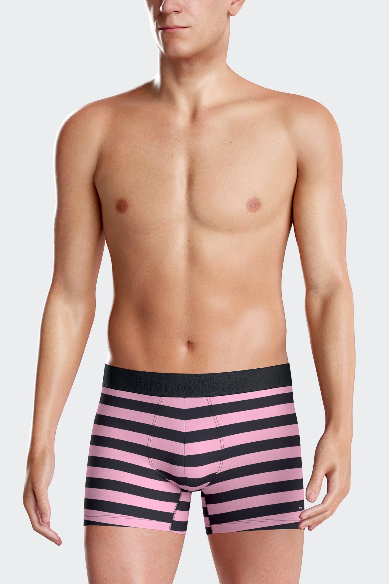 Lot de 2 boxers en coton stretch uni et cerclé rose