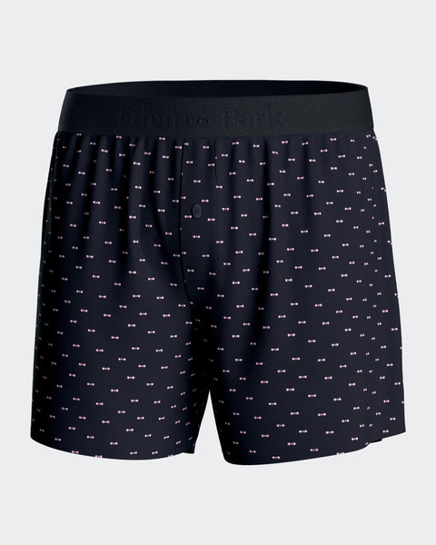Pyjama court marine short à micromotifs - Image 3