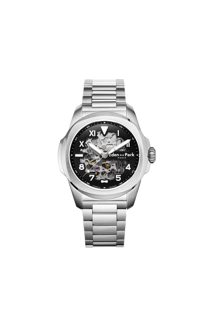 Montre automatique skeleton en acier