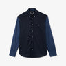 Chemise bleue colorblock avec broderies au dos