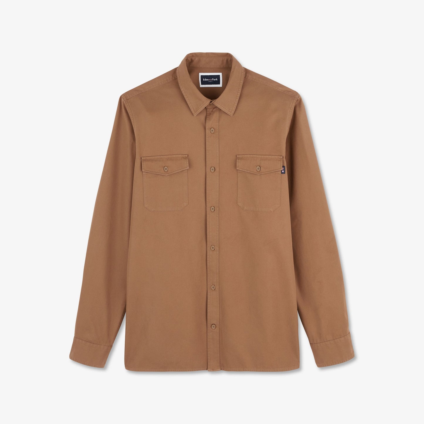Plain dark beige twill shirt
