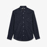 Chemise bleu marine en coton Pima imprimé exclusif