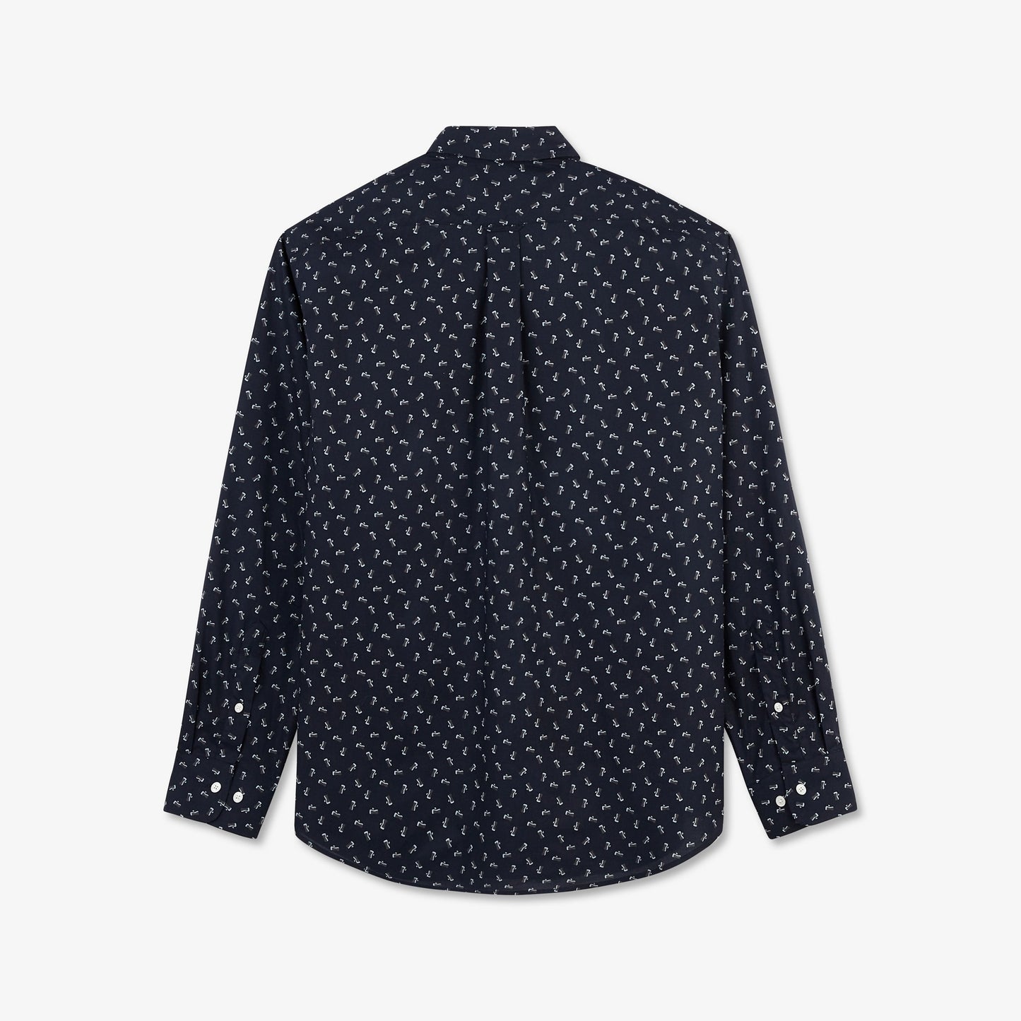 Chemise bleu marine en coton Pima imprimé exclusif