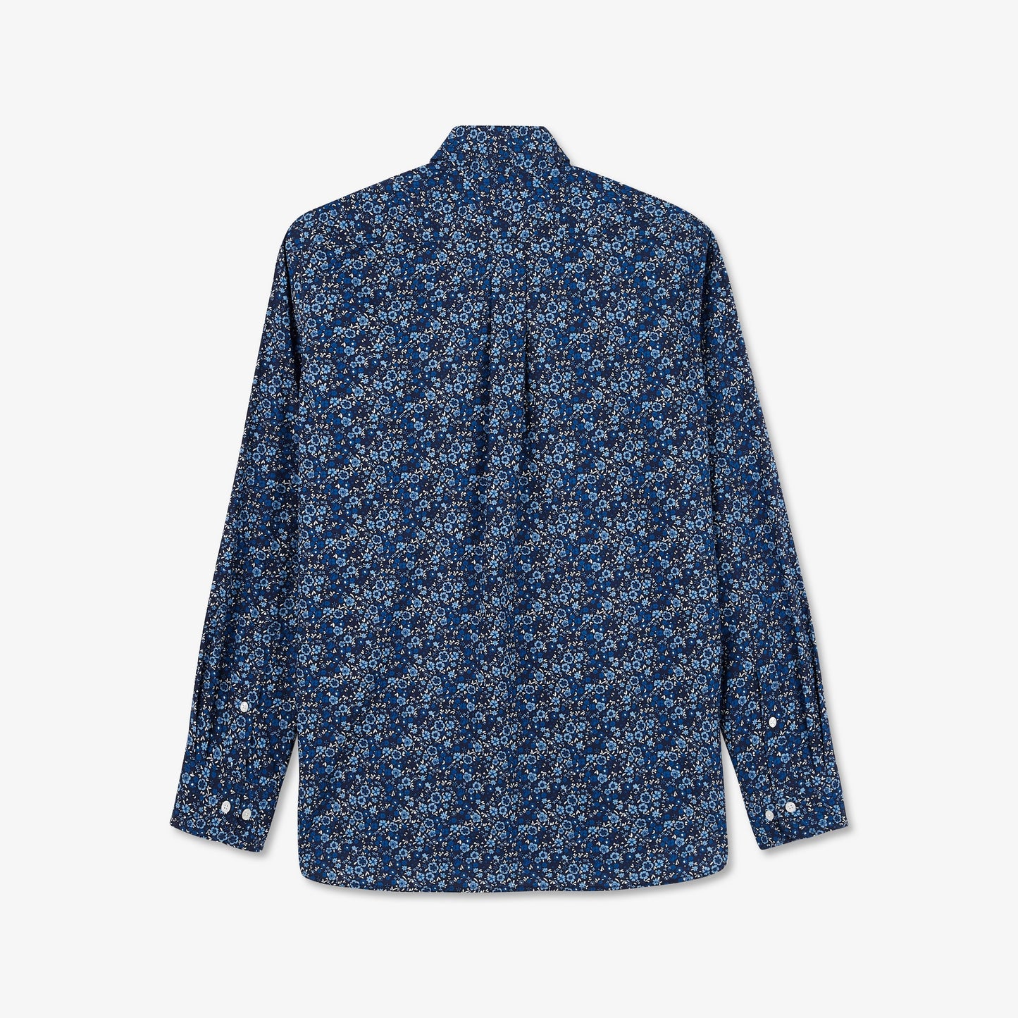 Chemise bleue imprimé exclusif fleuri