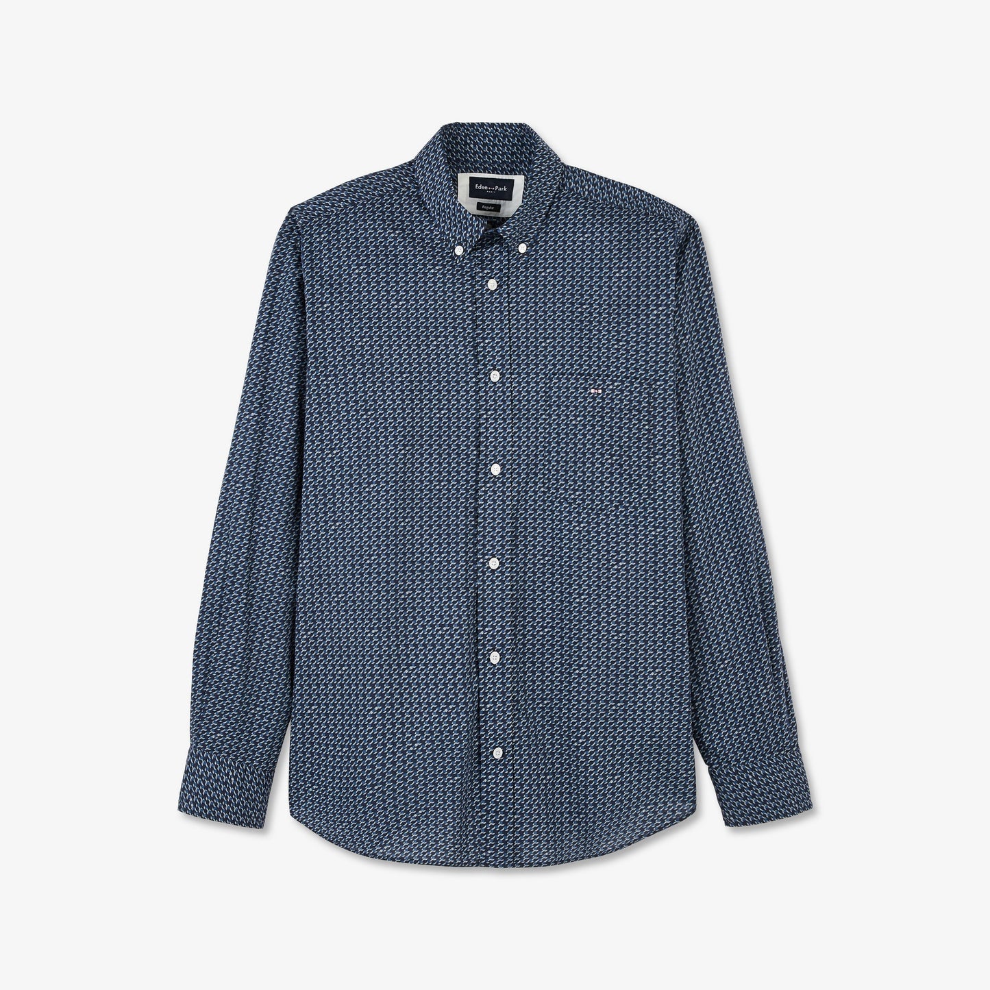 Grey shirt with geometric micro-motif
