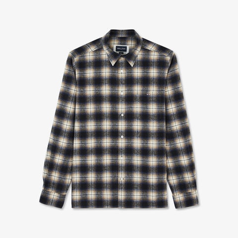 Chemise bleu foncé en flanelle à carreaux - Image 2