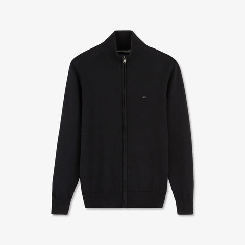 Black zip cardigan with stand-up collar - Image 2