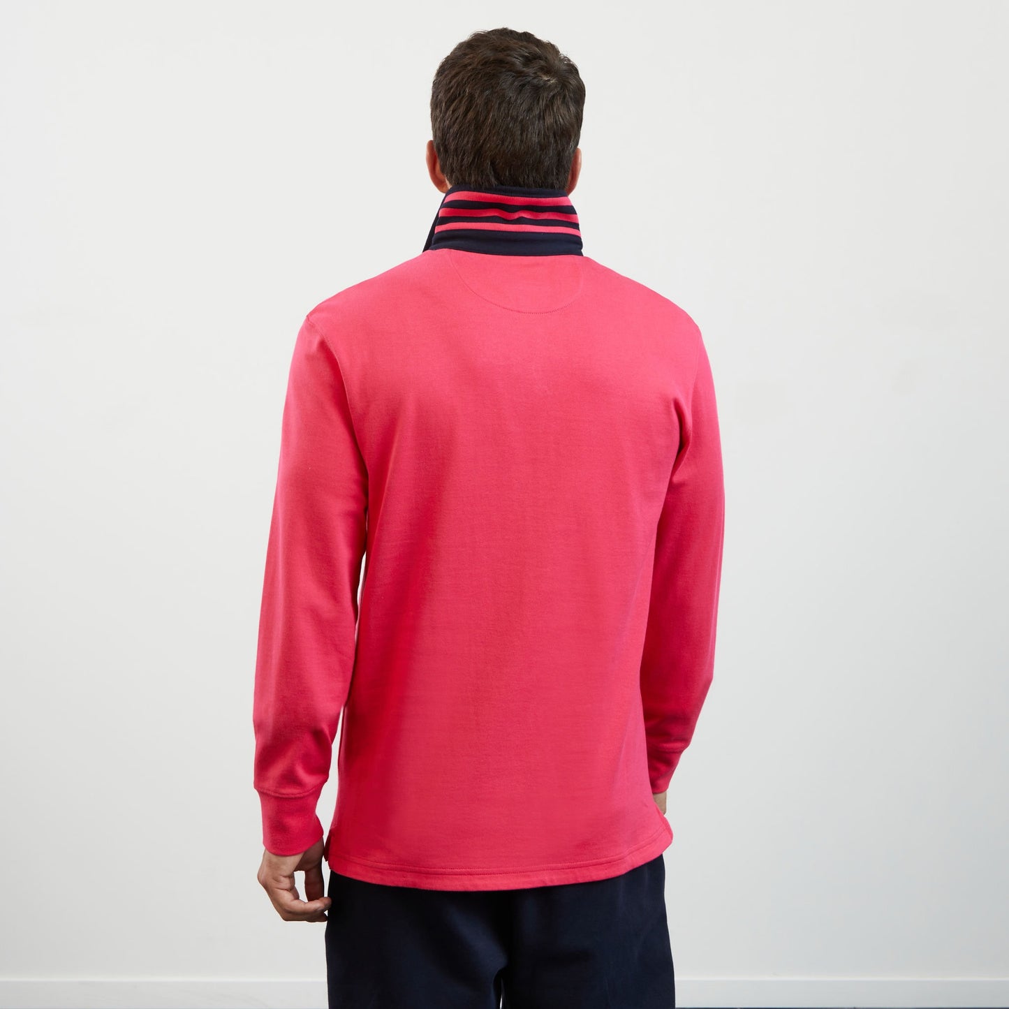 Pink long-sleeved rugby shirt