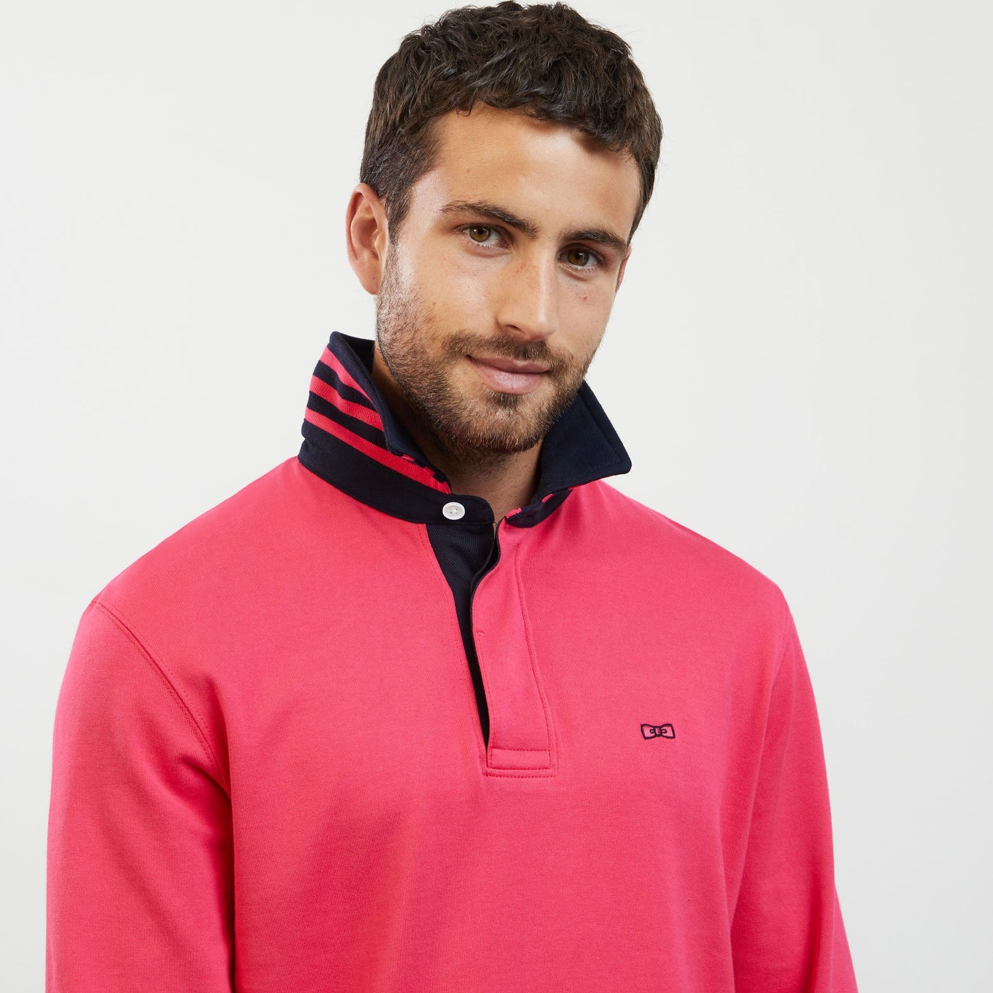 Pink long-sleeved rugby shirt