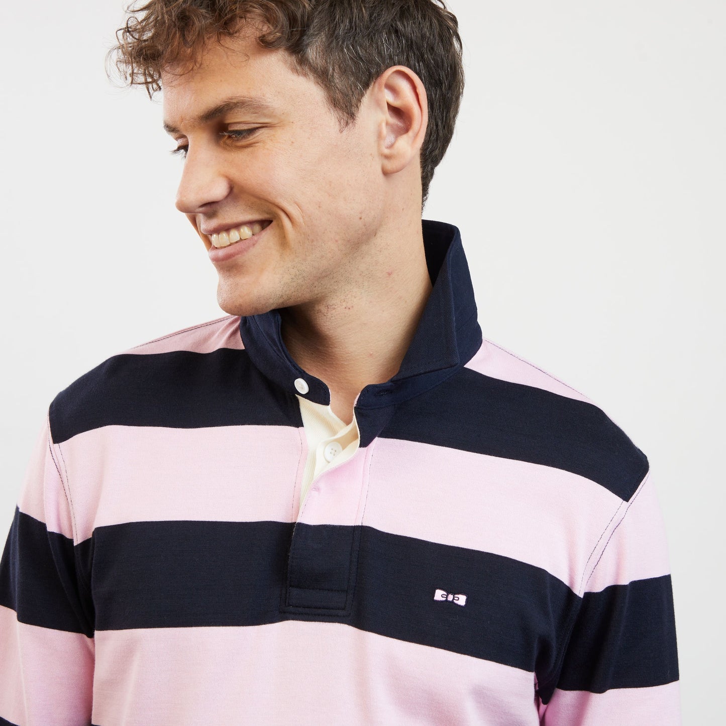 Maillot rose rayé manches longues