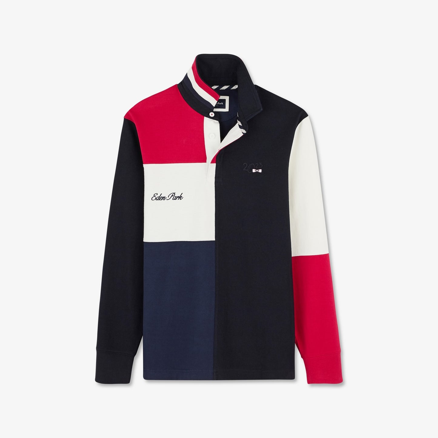 Maillot bleu foncé colorblock à broderies 2023