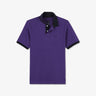 Polo violet slim manches courtes à détails contrastés