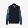 Long-sleeved colourblock polo shirt