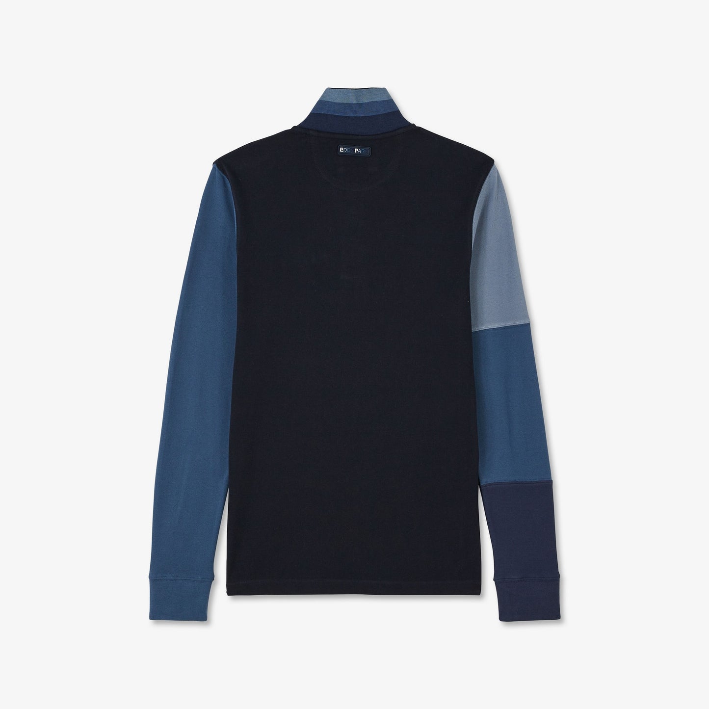 Long-sleeved colourblock polo shirt
