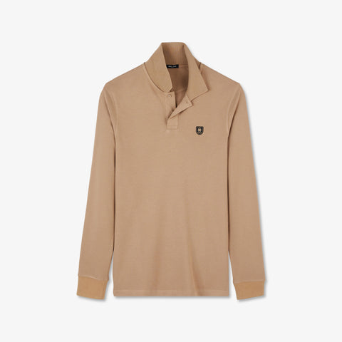 Polo beige manches longues - Image 2