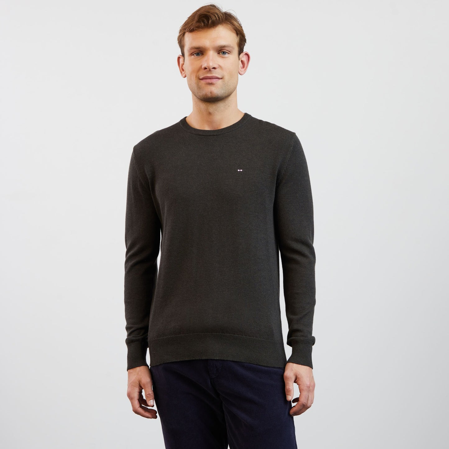 Pull kaki en laine mélangée