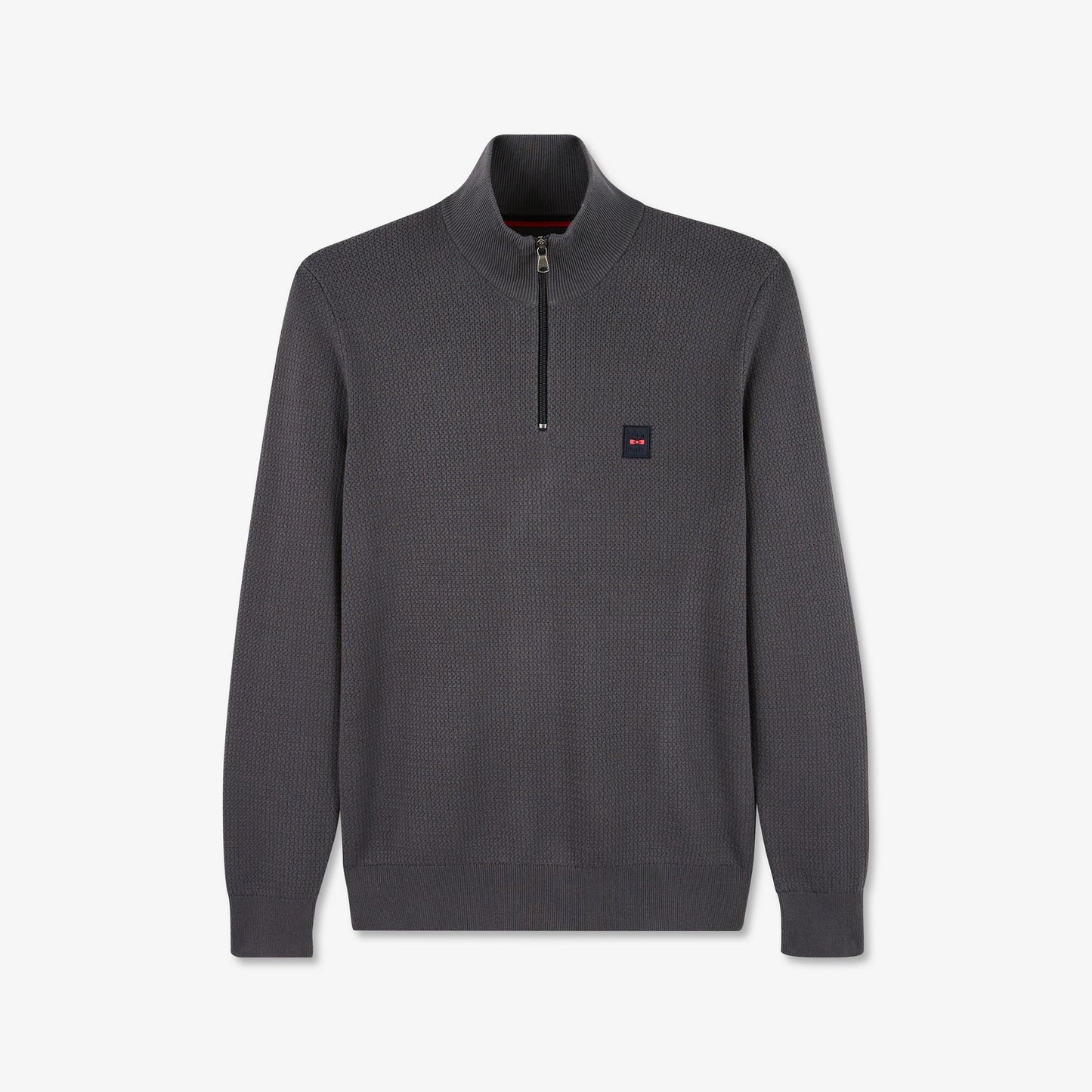 Pull gris foncé camionneur en maille fantaisie