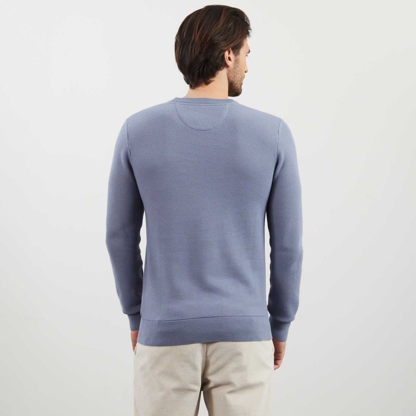 Pull gris en maille fantaisie