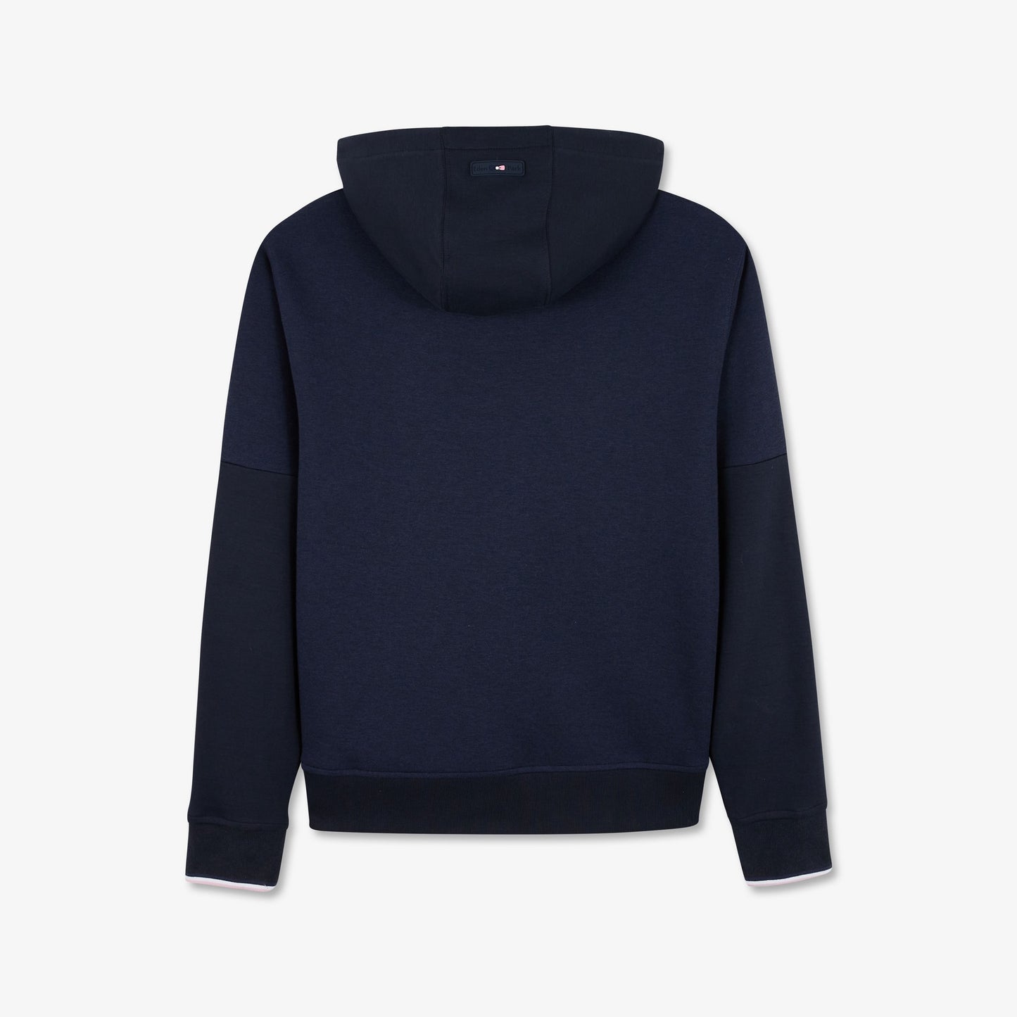 Sweat bleu foncé bimatière à détails tricolores